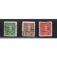 Canada Sc 228-30 1935  George V  coil stamp set used