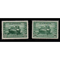 Canada Sc 258-259 1942-3 13 & 14c tank stamps mint NH