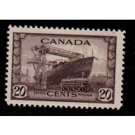 Canada Sc 260 1942 20 cent ship building stamp mint NH