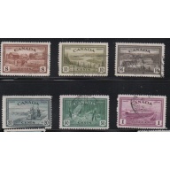 Canada Sc 268-73 1946 Peace stamp set used