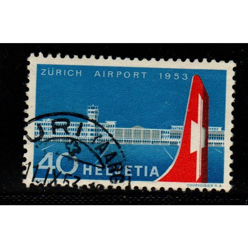Switzerland Sc 344 1953 Opening of Zurich Airport stamp used