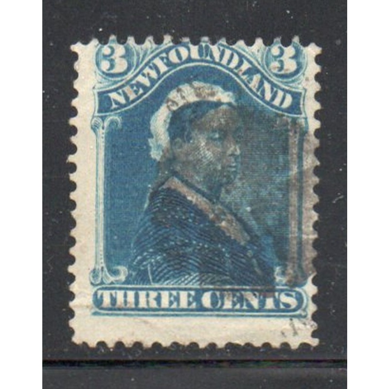 Newfoundland Sc 49 1896 3 c blue Victoria stamp used