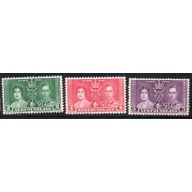 Newfoundland Sc 230-232 1937 Coronation George VI stamp set mint