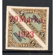 Estonia Sc  C5 1923 20 marka overprint Biplane airmail stamp mint