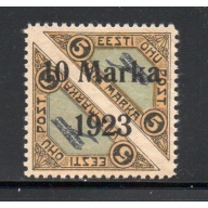 Estonia Sc  C7 1923 10 marka overprint Biplane perforated airmail stamp mint