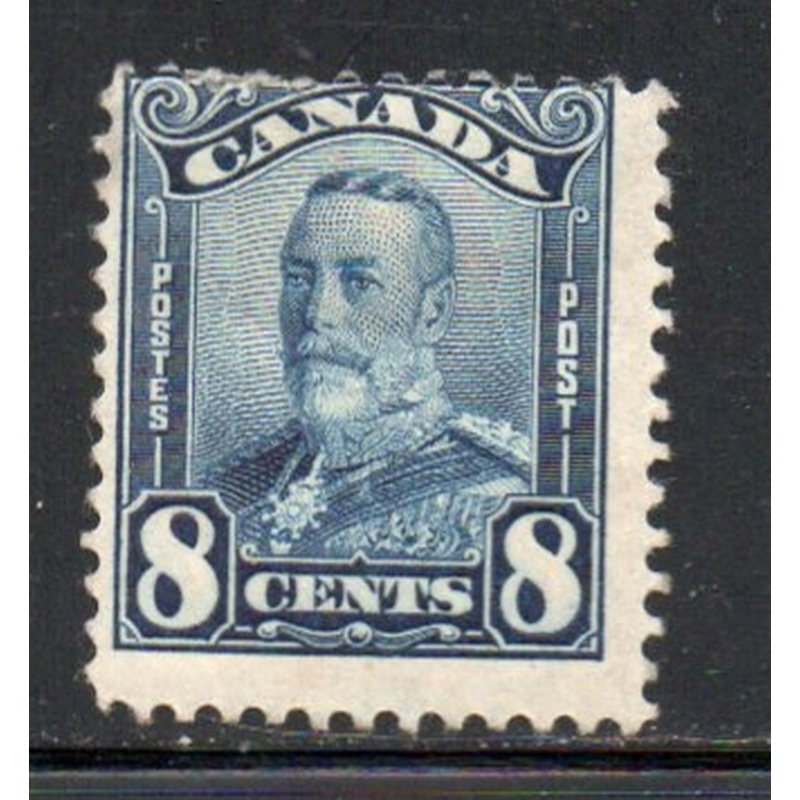 Canada Sc  154 1928 8c blue  G V scroll issue stamp mint