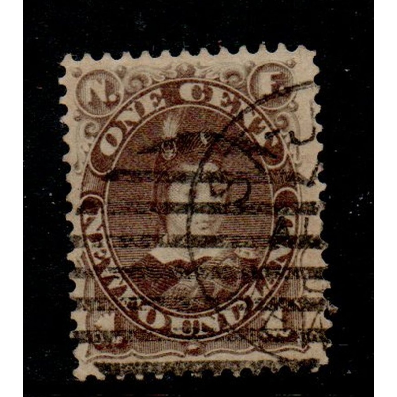 Newfoundland Sc 42 1880 1c grey brown Prince of Wales stamp used