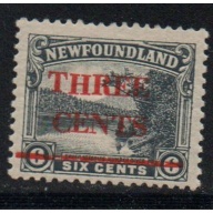 Newfoundland Sc 160 1929 3 cent overprint on 6 c  stamp mint