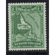 Newfoundland Sc 172 1931 1c Map  stamp mint NH watermarked