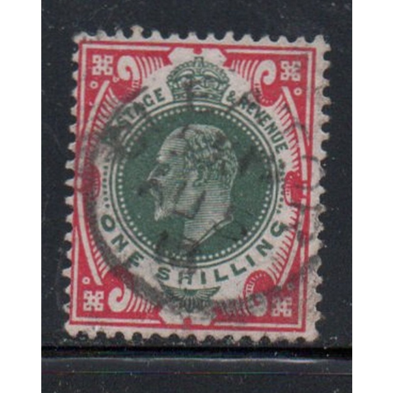Graet Britain Sc 138 1902 1 shilling carmine & green  Edward VII stamp used