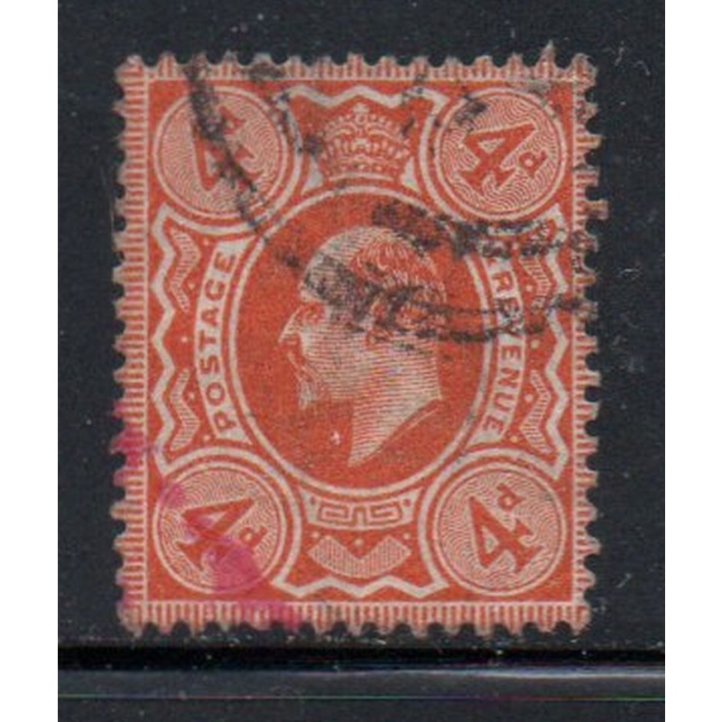 Graet Britain Sc 150 1911 4 d orange  Edward VII stamp used