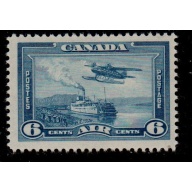 Canada Sc C6 1938 6 c Airplane over Ship  airmail stamp mint