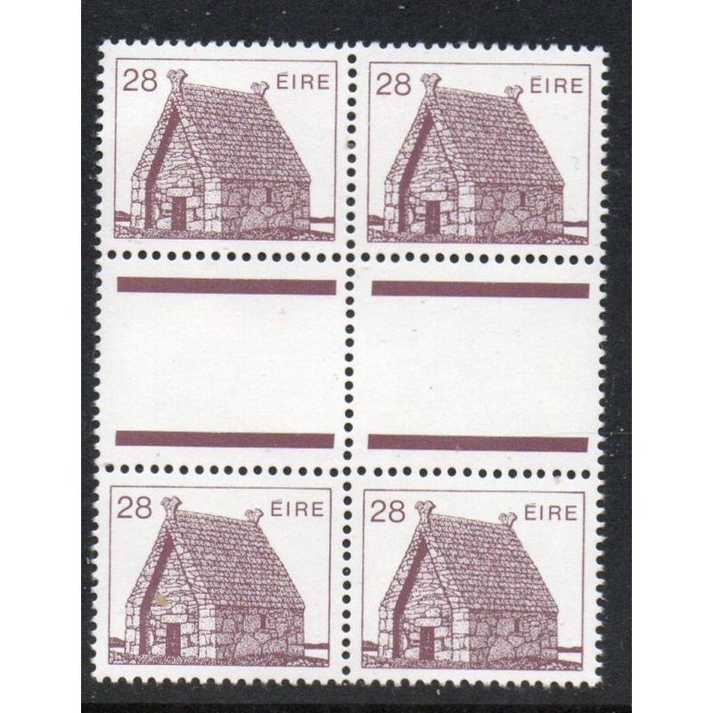 Ireland Sc 639 1985 28p St Macs Dara Church stamp gutter block mint NH