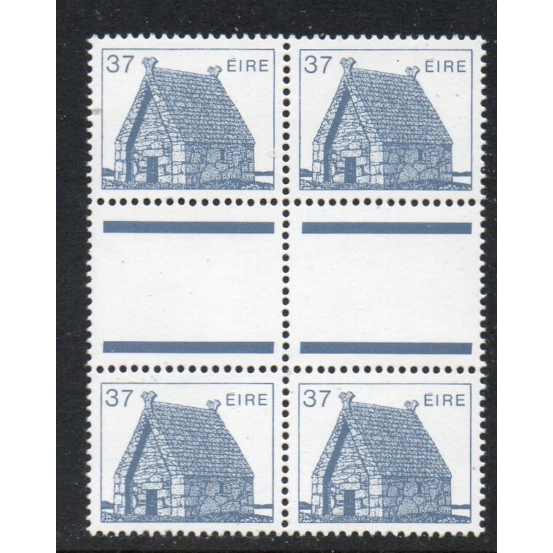 Ireland Sc 641 1985 37p St Macs Dara Church stamp gutter block mint NH