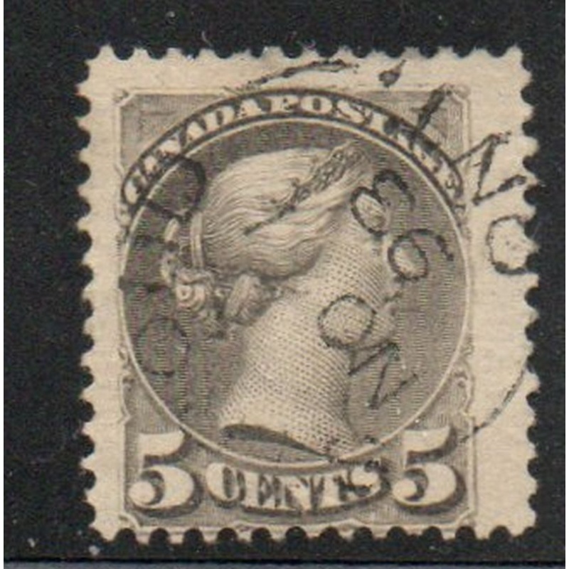 Canada Sc 42 5 c gray Small Queen Victoria stamp used