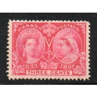Canada Sc 53 1897 3 c bright rose Victoria Jubilee stamp mint