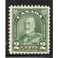 Canada Sc 164 1930 2c green George V arch issue stamp mint NH