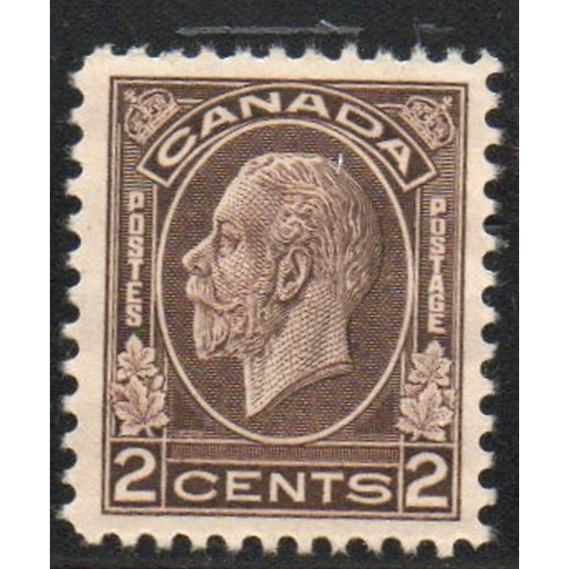 Canada Sc 196 1932 2 c black brown George V medallion issue stamp mint