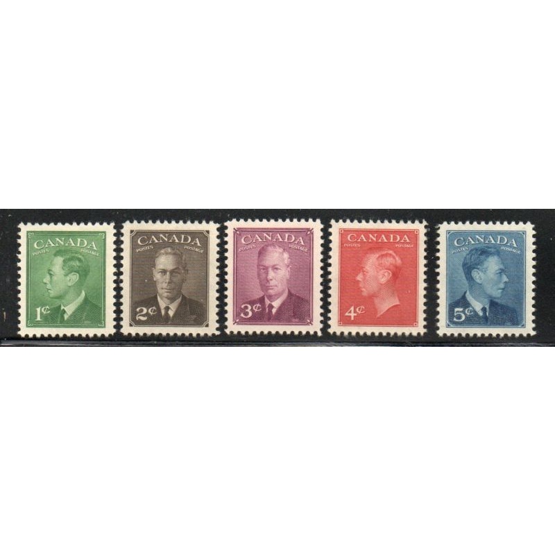 Canada Sc 284-288 1950 G VI set Postes Postage stamp set mint
