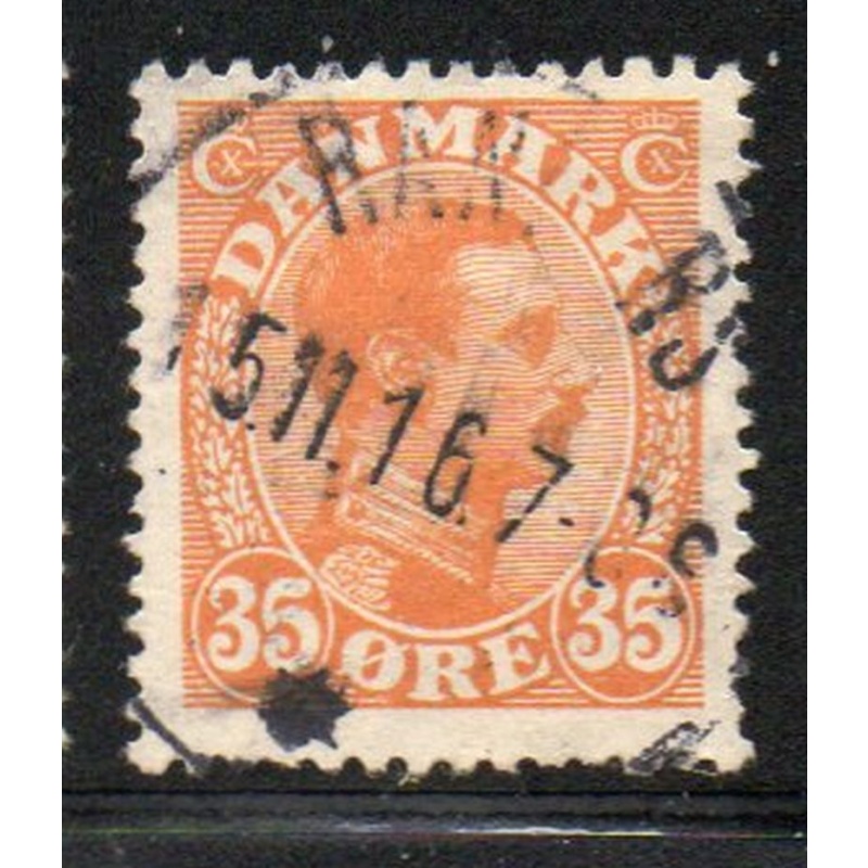 Denmark Sc 114 1913 35 ore orange Christian X stamp used