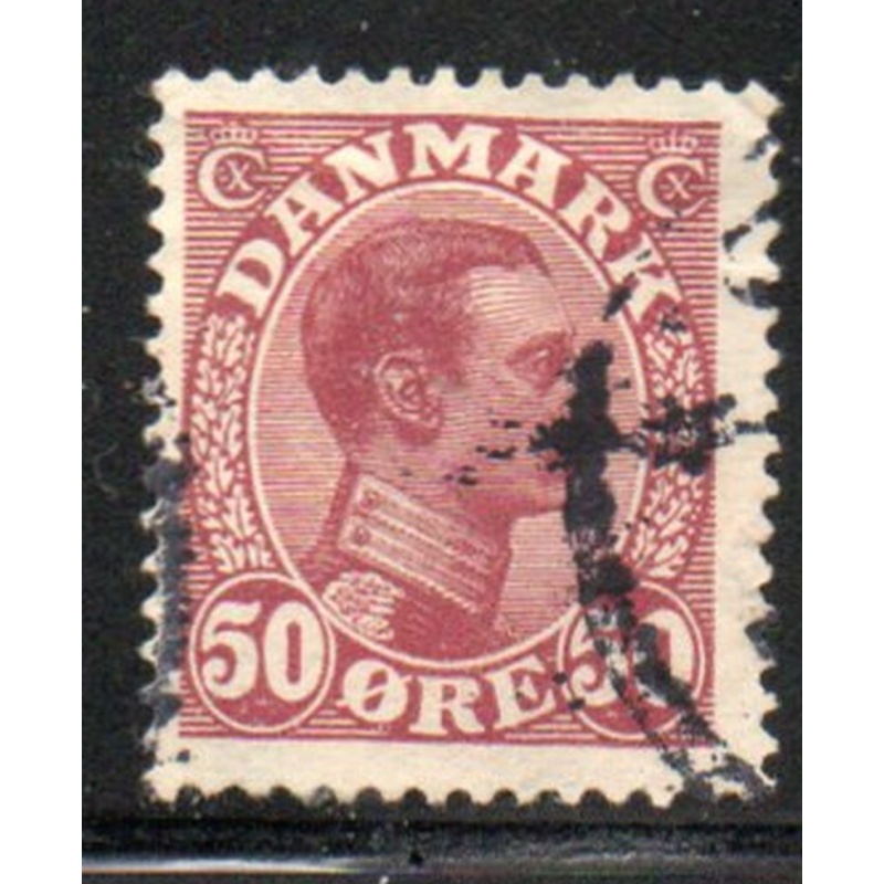 Denmark Sc 120 1913 50 ore claret Christian X stamp used