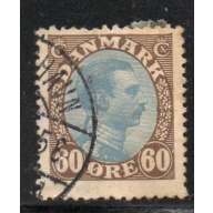 Denmark Sc 123 1919 50 ore brown & blue Christian X stamp used