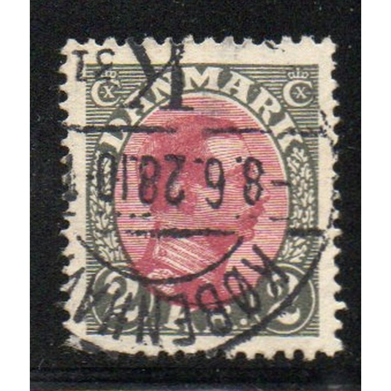 Denmark Sc 129 1925 2 kr gray & claret Christian X stamp used