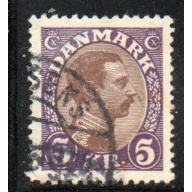 Denmark Sc 130 1927 5 kr violet & brown Christian X stamp used