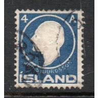 Iceland Sc 88 1911 4 aur ultramarine Sigurdsson stamp used