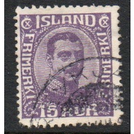 Iceland Sc 117 1920 15 aur violet Christian X  stamp used