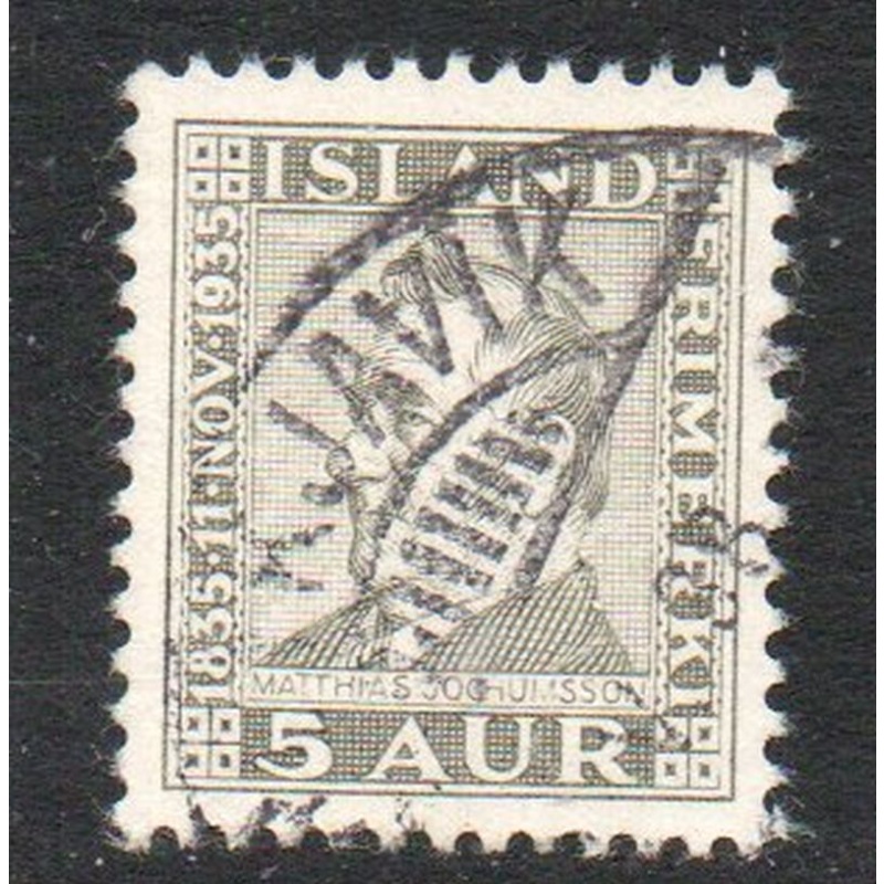 Iceland Sc 196 1935 5 aur Jochumsson  stamp used