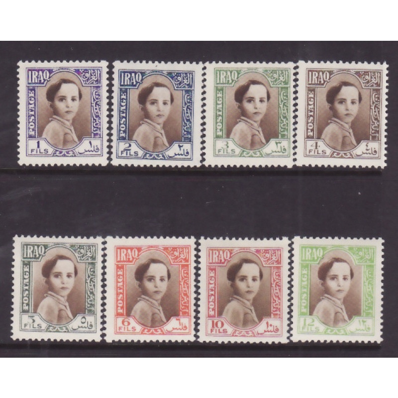 Iraq-Sc#102-9-unused og NH KGVI set-King Faisal II-1942