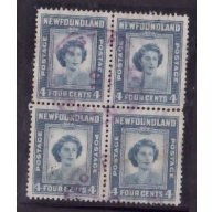 Canada-Newfoundland-Sc#269-used block 4c Princess Elizabeth-1947-used