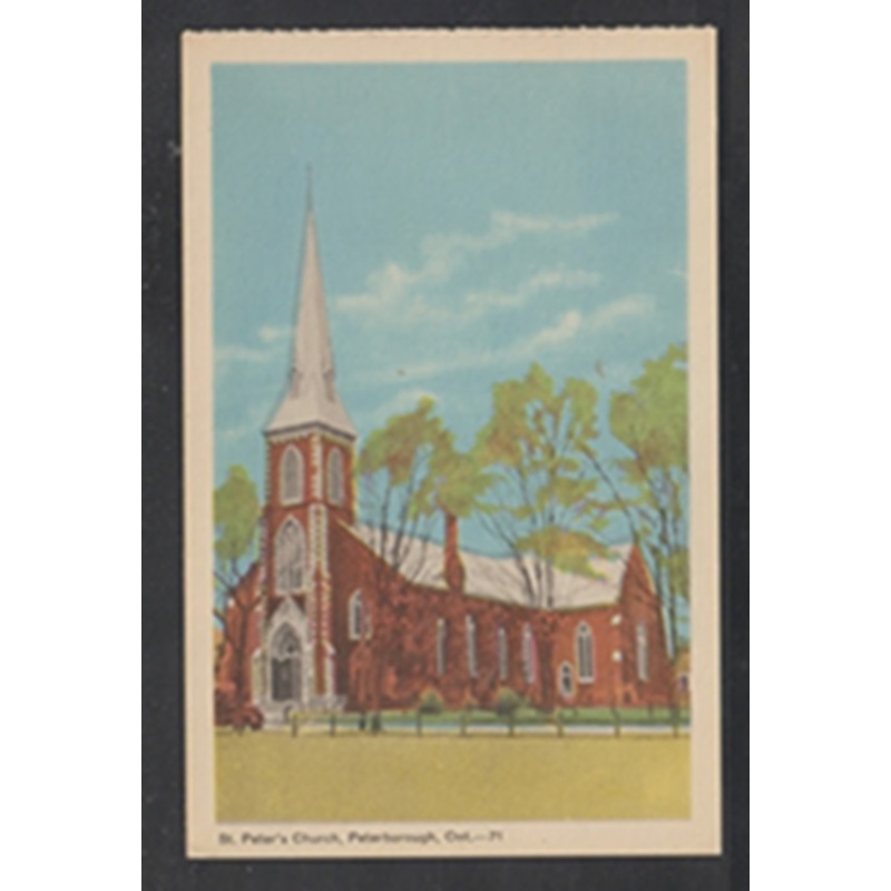 Peterborough Ontario Postcard St. Peter's Church Unposted