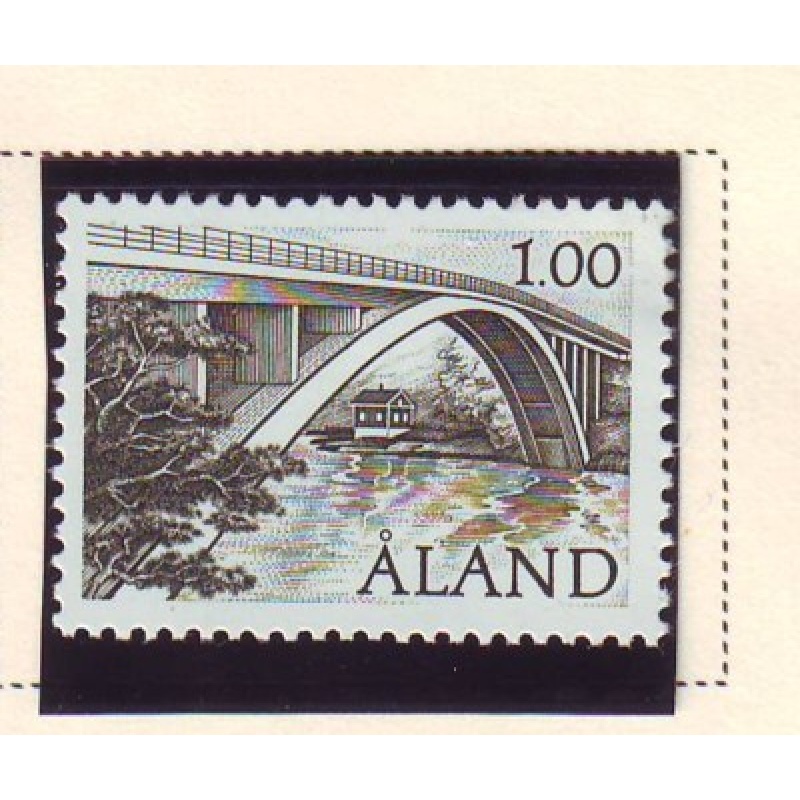 Aland Sc 27 1987 Farjsund Bridge stamp mint NH