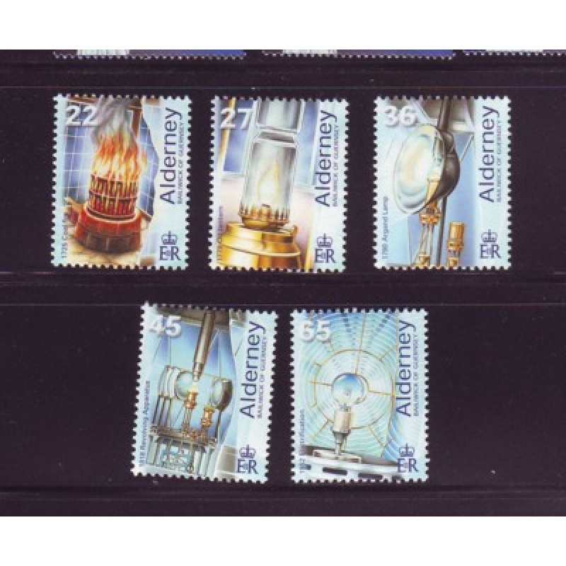 Alderney Sc  191-195 2002 Les Casquets Lighthouse stamp set mint NH