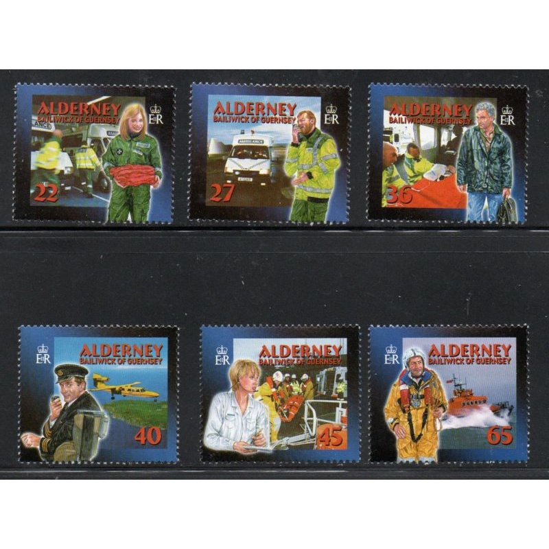 Alderney Sc  196-201 2002 Emergency Medical Serrvices stamp set mint NH