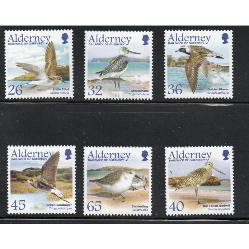 Alderney Sc  256-261 2005 Birds stamp set mint NH