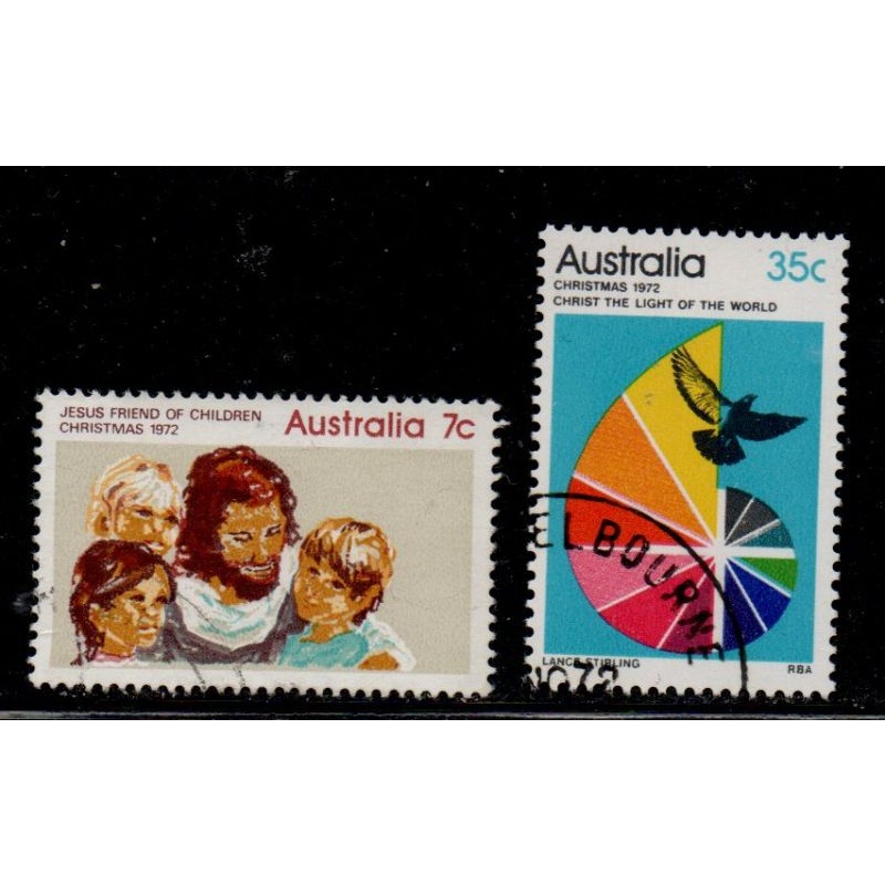 Australia Sc 539-540 1972 Christmas stamp set used