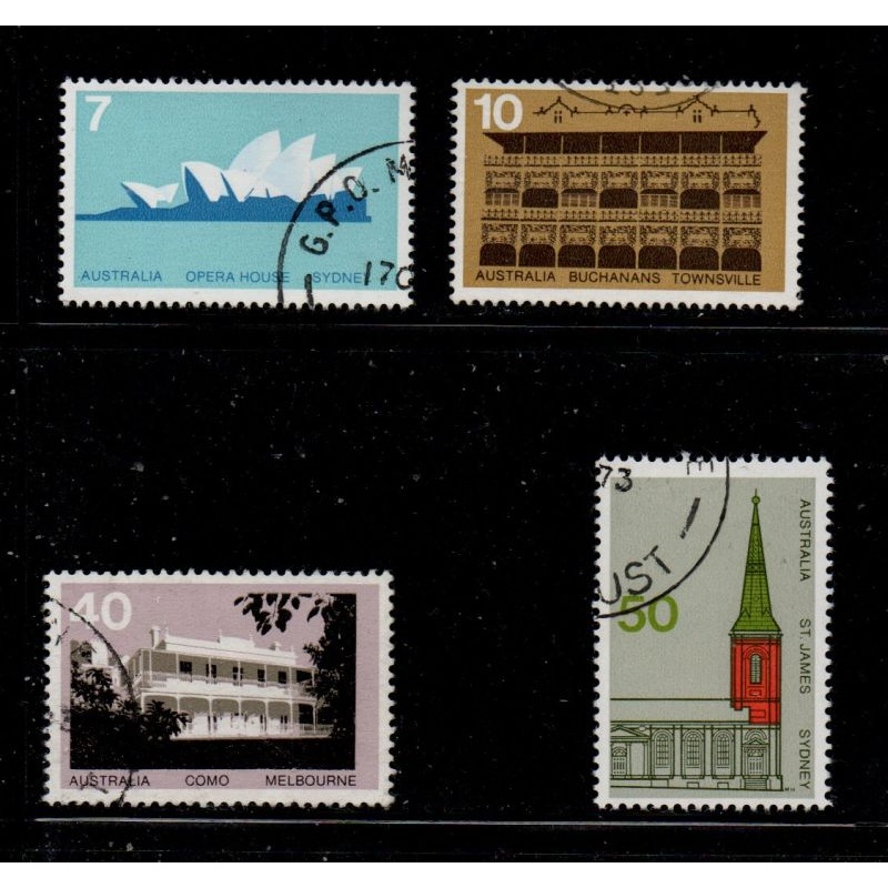 Australia Sc 584-587 1973  Buildings stamp set used