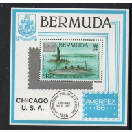 Bermuda Sc 508 1986 AMERIPEX stamp sheet mint NH