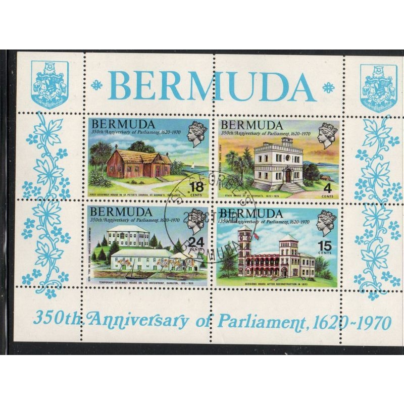 Bermuda Sc 275a 1970 Parliament Anniversary stamp sheet used