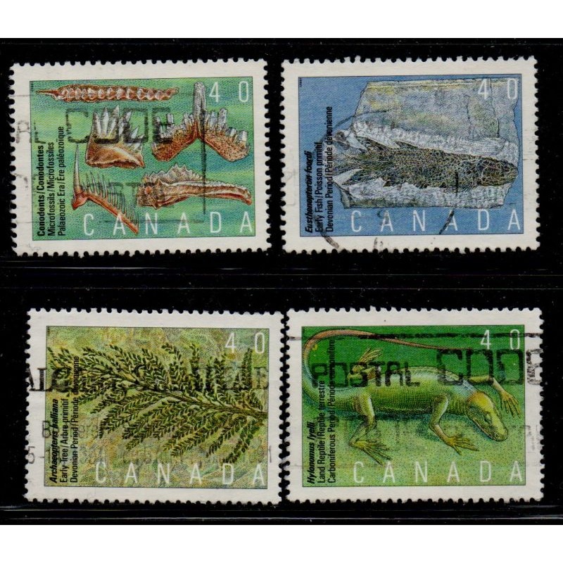 Canada Sc 1306-1309 1991 Prehistoric Life stamp set used