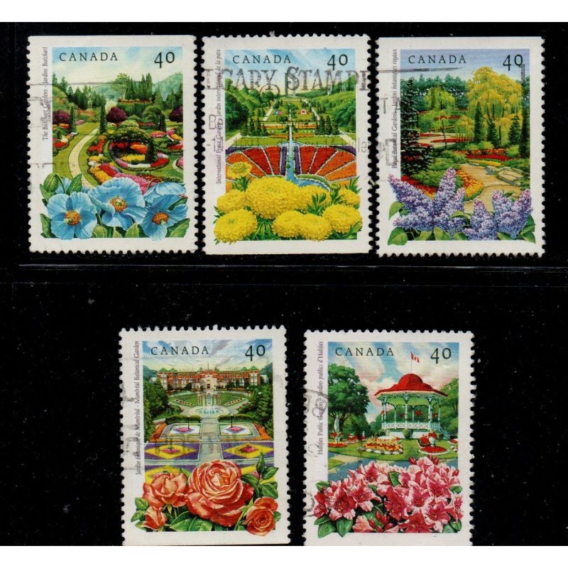 Canada Sc 1311-1315 1991 Public Gardens stamp set used