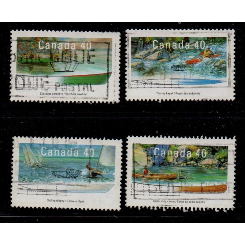 Canada Sc 1317-1320 1991 Small Water Craft stamp set used