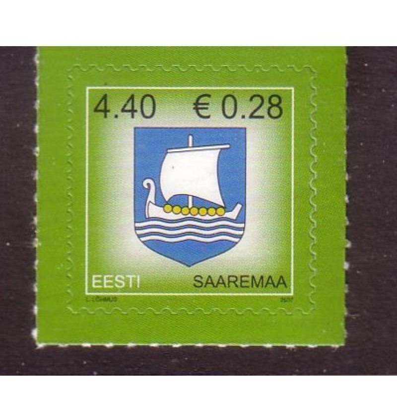 Estonia Sc  561 2007 Saaremaa Arms Euro added stamp mint NH