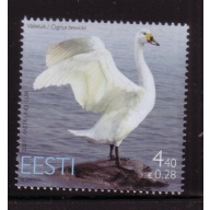 Estonia Sc  566 2007 4.4 kr Tundra Swan Euro added stamp mint NH