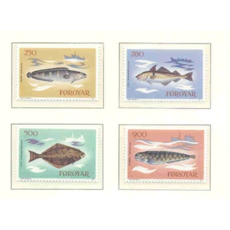 Faroe Islands Sc 97-100 1983 Fish stamp set mint NH