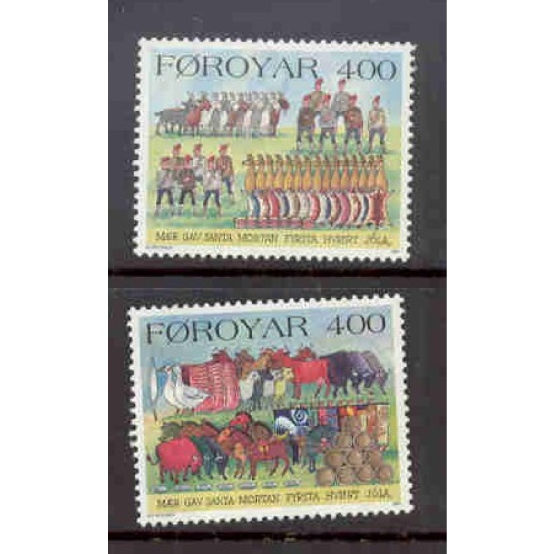 Faroe Islands Sc 274-275 1994 Christmas stamp set mint NH