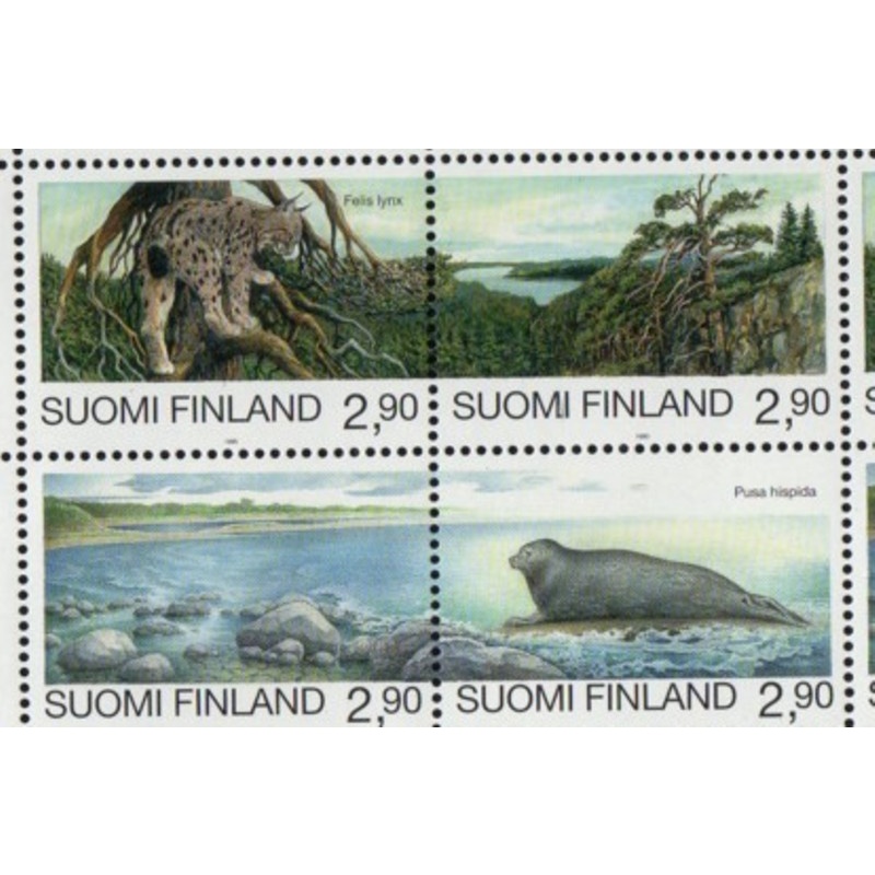 Finland Sc 960 1995 Endangered Species stamp Block of 4 mint NH